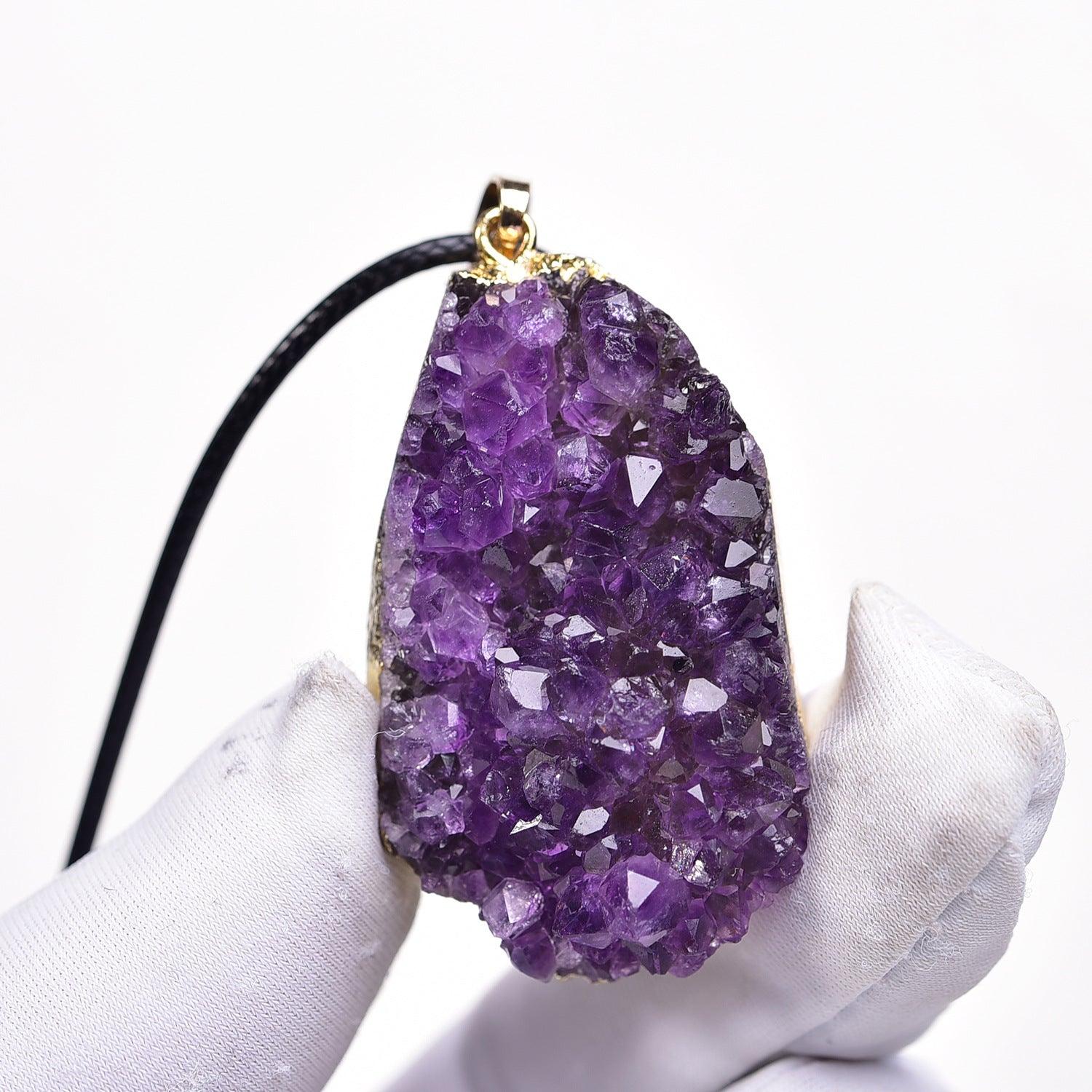 Natural Amethyst Pendants, A-Grade, Get Protection &amp; Attract Positivity, Boost Energy, Meditation Pendants - KarmaLucky