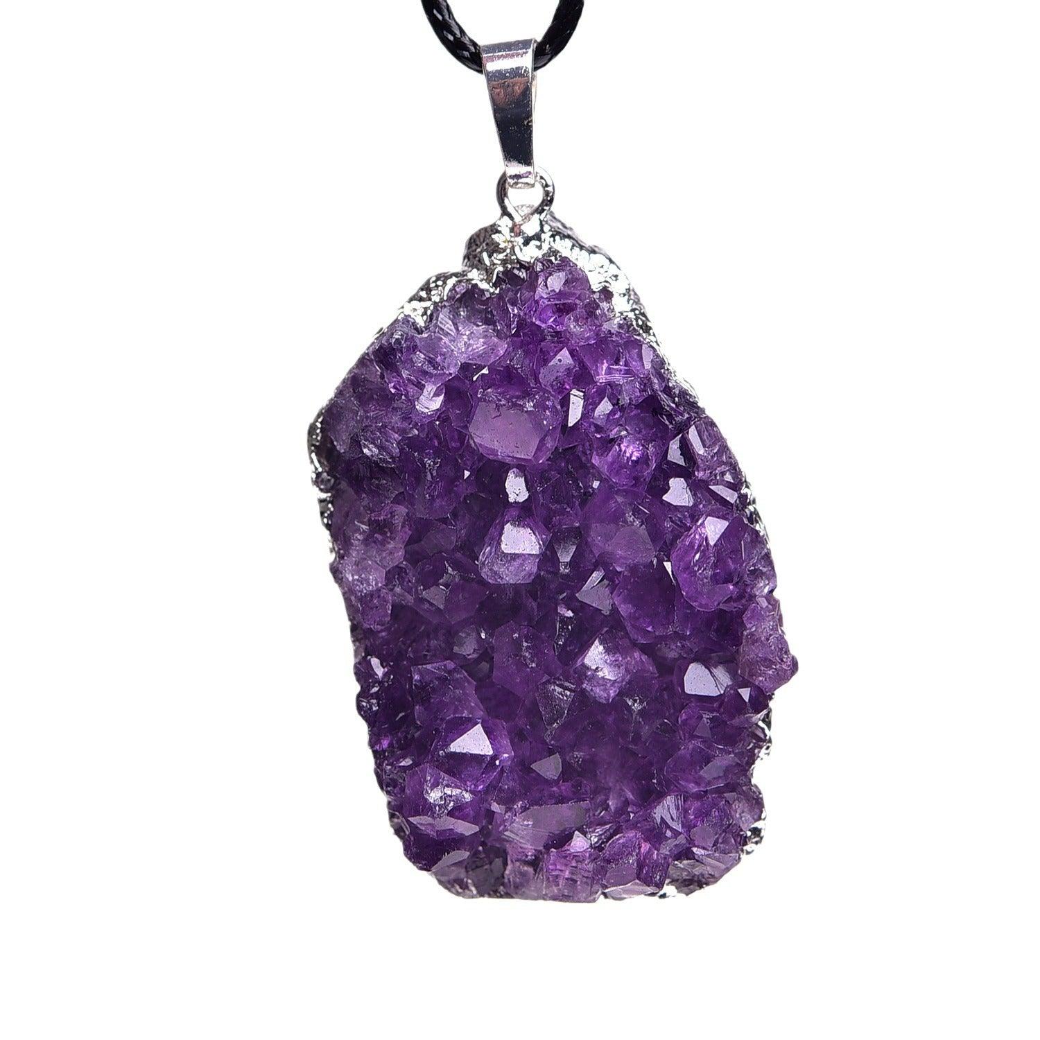 Natural Amethyst Pendants, A-Grade, Get Protection &amp; Attract Positivity, Boost Energy, Meditation Pendants - KarmaLucky