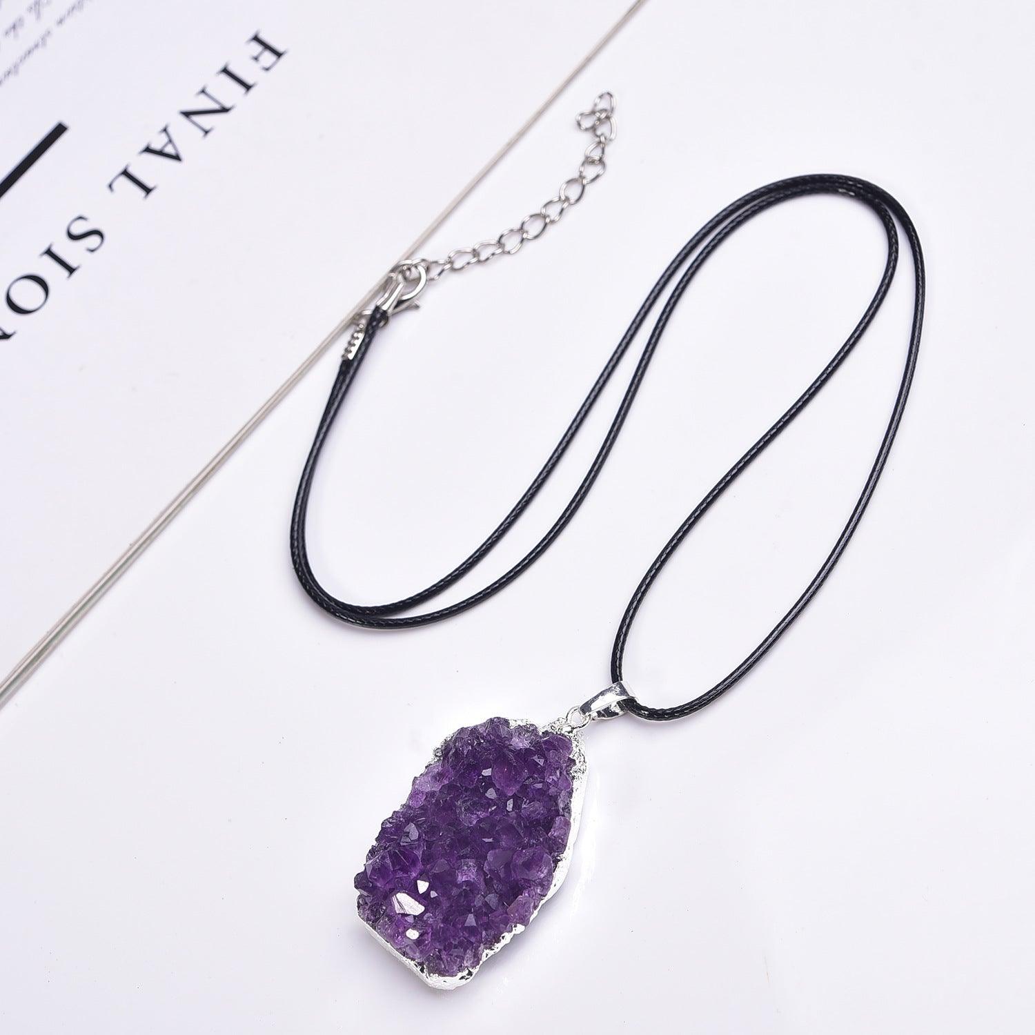 Natural Amethyst Pendants, A-Grade, Get Protection &amp; Attract Positivity, Boost Energy, Meditation Pendants - KarmaLucky