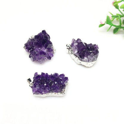 Natural Amethyst Pendants, A-Grade, Get Protection &amp; Attract Positivity, Boost Energy, Meditation Pendants - KarmaLucky