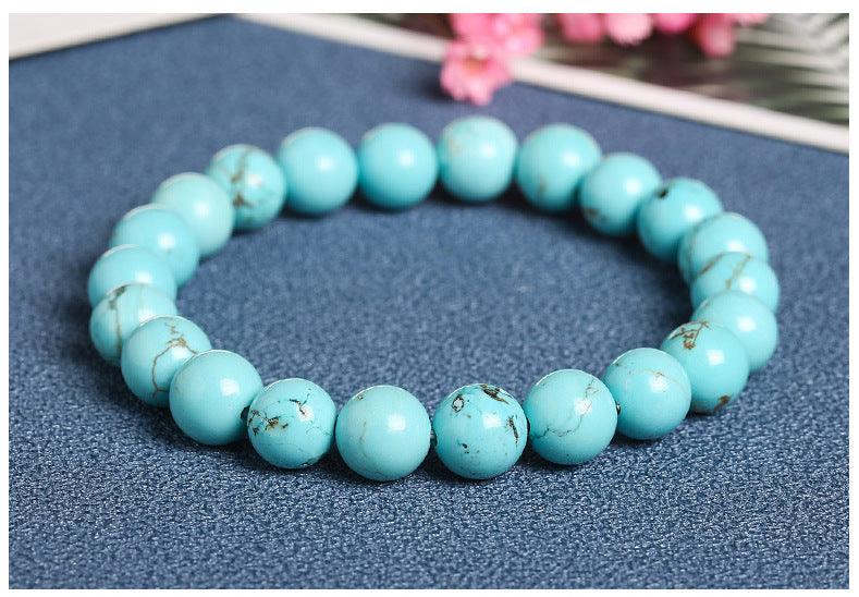 Natural Turquoise Bracelet, Blue-Green Buddha Beads, Lucky Bracelet Gift, Meditation Yoga Zen Bracelet - KarmaLucky