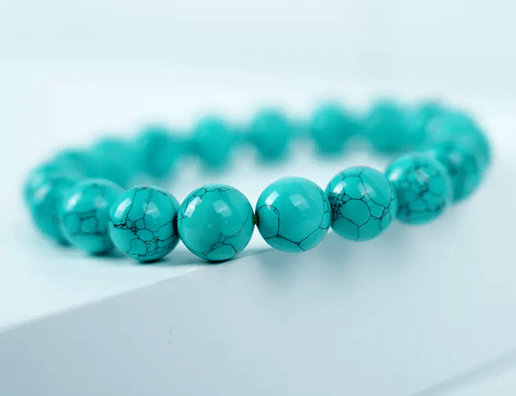 Natural Turquoise Bracelet, Blue-Green Buddha Beads, Lucky Bracelet Gift, Meditation Yoga Zen Bracelet - KarmaLucky