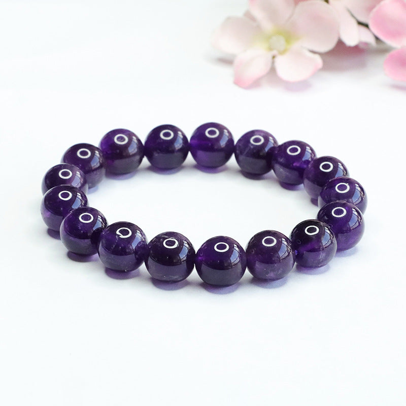 Purple Amethyst Healing Bracelet Drives Away Evil Luck, Stabilizes Emotions, Helps Thinking, and Gives Courage and Strength