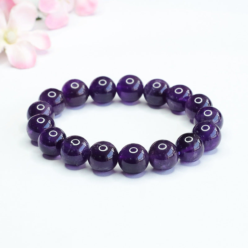 Purple Amethyst Healing Bracelet Drives Away Evil Luck, Stabilizes Emotions, Helps Thinking, and Gives Courage and Strength