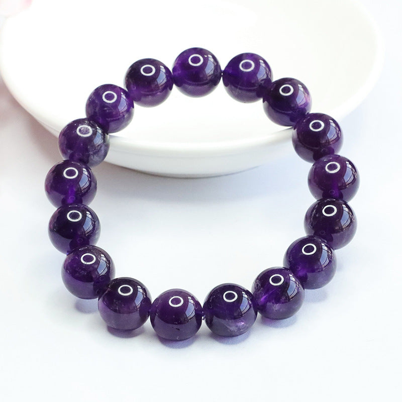 Purple Amethyst Healing Bracelet Drives Away Evil Luck, Stabilizes Emotions, Helps Thinking, and Gives Courage and Strength