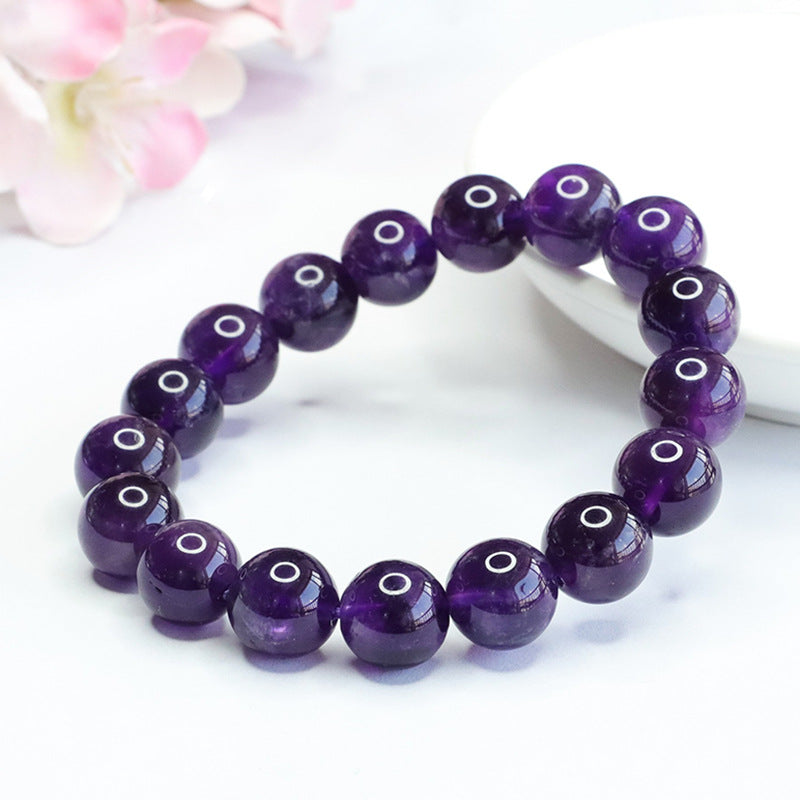 Purple Amethyst Healing Bracelet Drives Away Evil Luck, Stabilizes Emotions, Helps Thinking, and Gives Courage and Strength