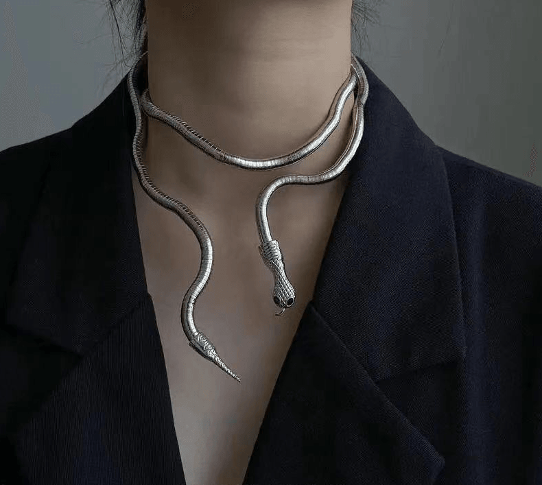 Snake Alloy Necklace, Twistable Choker, King Cobra Necklace - Gold/Sliver/Black - KarmaLucky