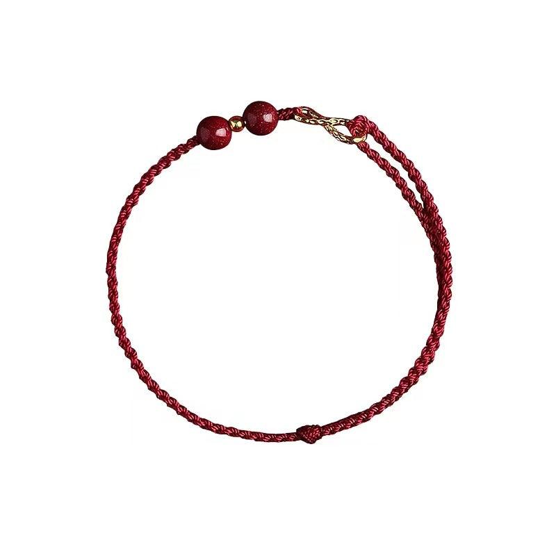 Tibetan Bracelets - 14K Gold Red String Bracelets, Cinnabar Infinite Bracelets, Boost Energy &amp; Get Protection, Attract Luck Bracelets, Gift Bracelets - KarmaLucky