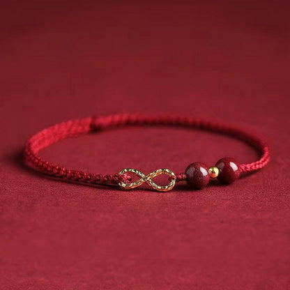 Tibetan Bracelets - 14K Gold Red String Bracelets, Cinnabar Infinite Bracelets, Boost Energy &amp; Get Protection, Attract Luck Bracelets, Gift Bracelets - KarmaLucky