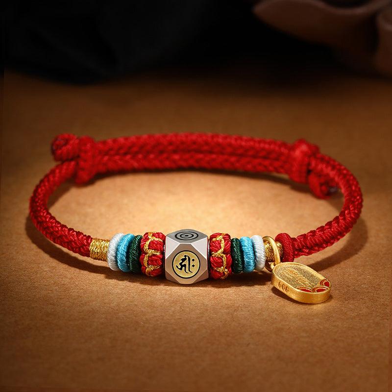 Tibetan Bracelets - Red string The Chinese Zodiac Bracelets, Sterling Silver Bracelets, Attract Health &amp; Attract Wisdom, Get Protection Bracelets, Buddha Bracelets - KarmaLucky