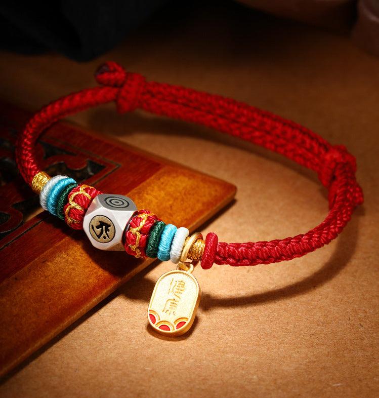 Tibetan Bracelets - Red string The Chinese Zodiac Bracelets, Sterling Silver Bracelets, Attract Health &amp; Attract Wisdom, Get Protection Bracelets, Buddha Bracelets - KarmaLucky