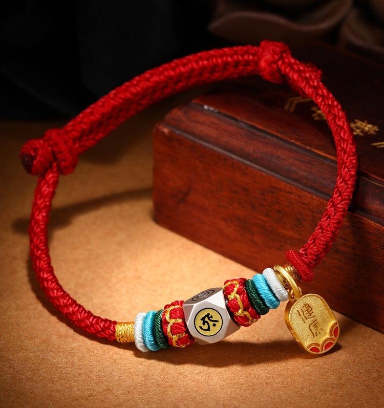 Tibetan Bracelets - Red string The Chinese Zodiac Bracelets, Sterling Silver Bracelets, Attract Health &amp; Attract Wisdom, Get Protection Bracelets, Buddha Bracelets - KarmaLucky