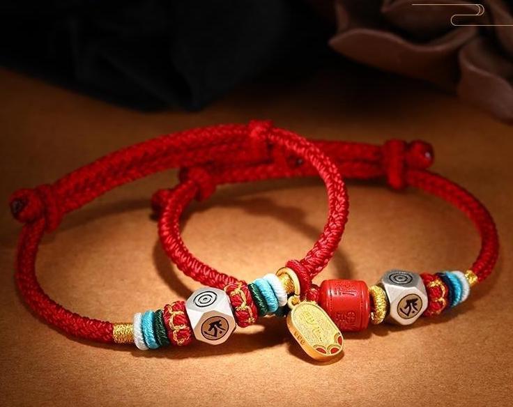 Tibetan Bracelets - Red string The Chinese Zodiac Bracelets, Sterling Silver Bracelets, Attract Health &amp; Attract Wisdom, Get Protection Bracelets, Buddha Bracelets - KarmaLucky