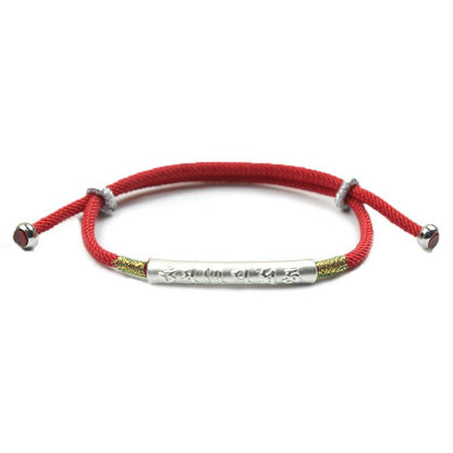 Tibetan Bracelets - Six-Syllable Mantra Red String Bracelets, Prosperity and Peace &amp; Attract Positivity, Healing Spirit Bracelets, Gold / Sliver - KarmaLucky