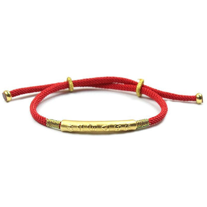 Tibetan Bracelets - Six-Syllable Mantra Red String Bracelets, Prosperity and Peace &amp; Attract Positivity, Healing Spirit Bracelets, Gold / Sliver - KarmaLucky