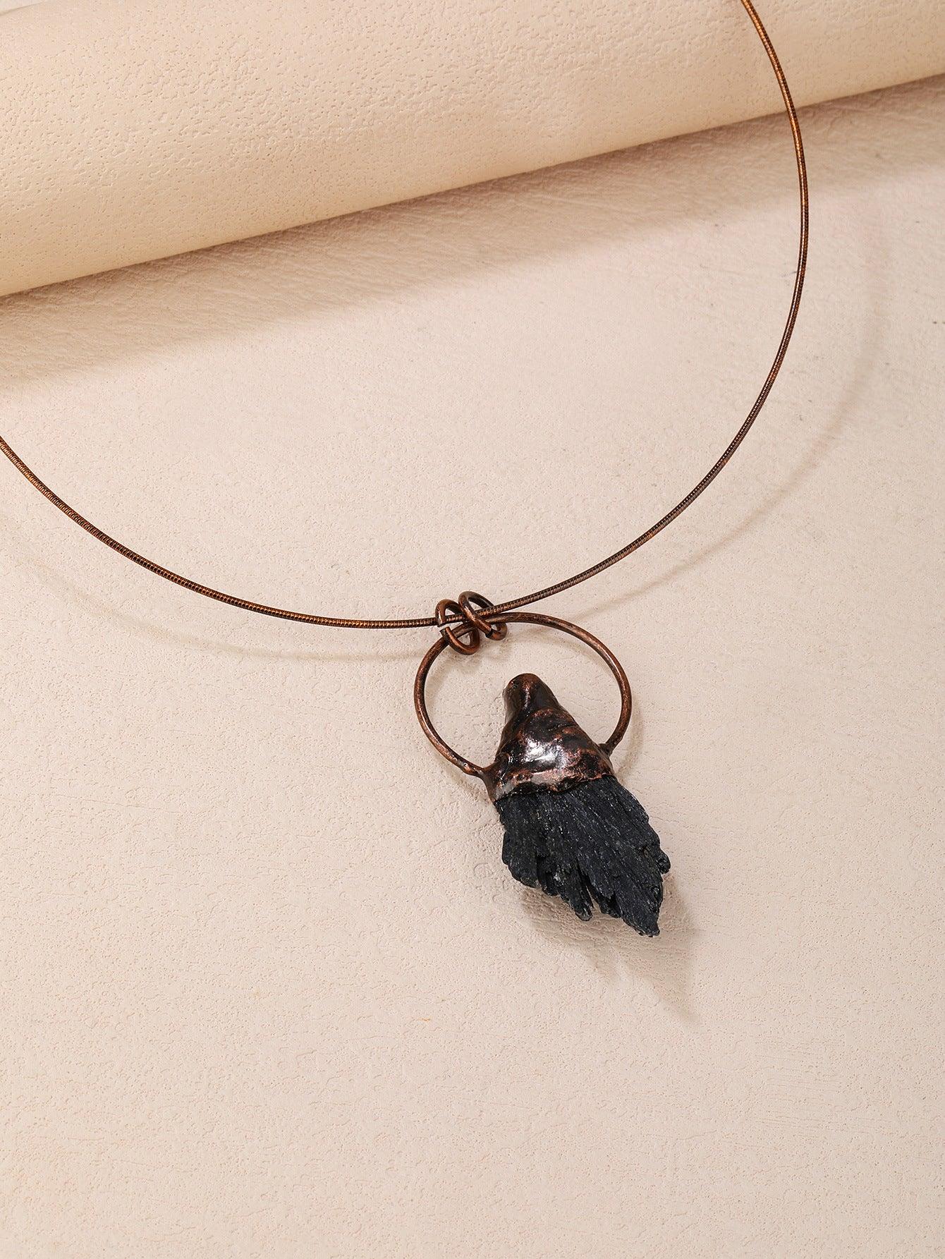 Vintage Black Tourmaline Copper Pendants, Purify Energy &amp; Get Protection, Attract Positivity, Meditation - KarmaLucky