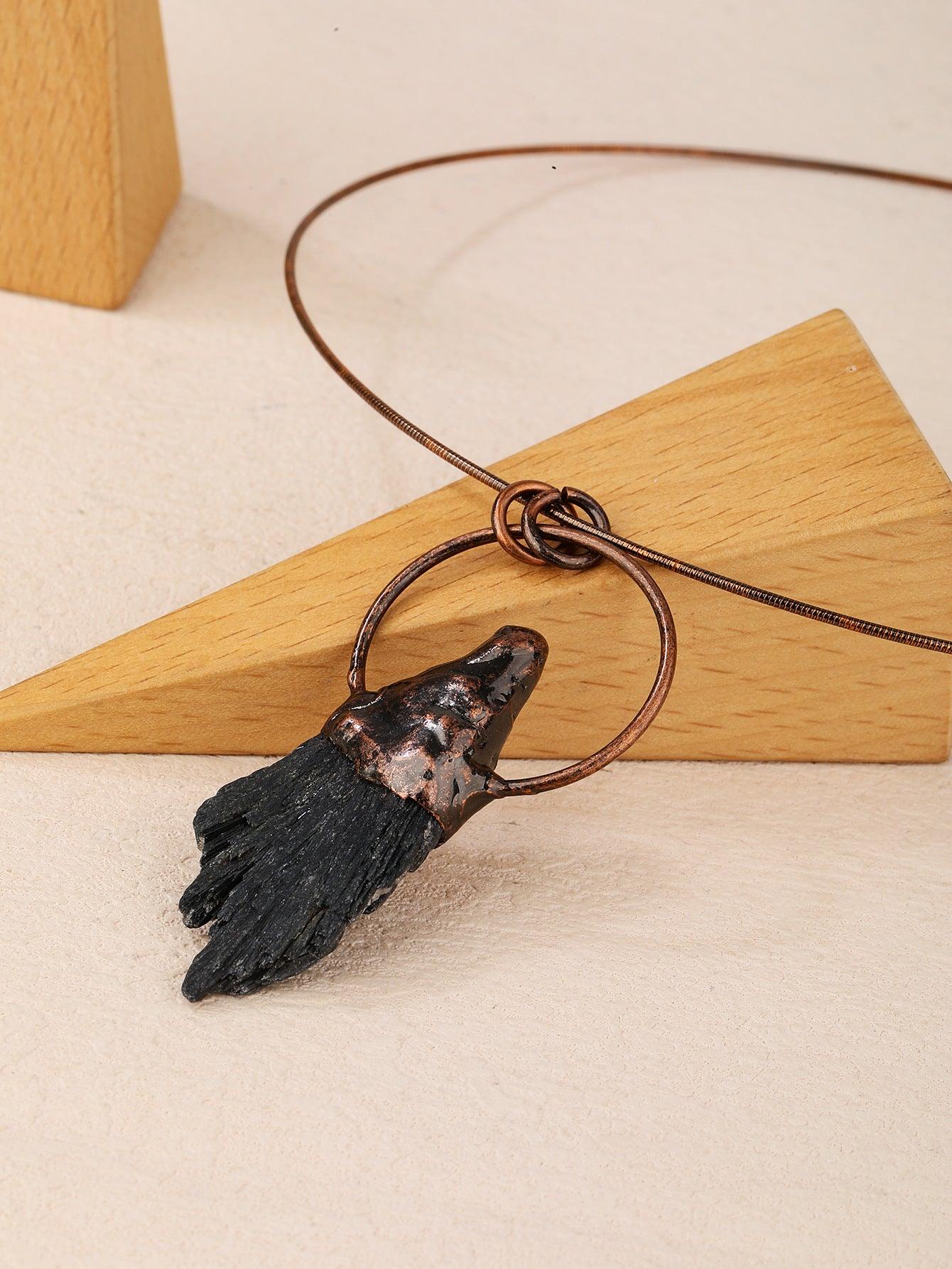 Vintage Black Tourmaline Copper Pendants, Purify Energy &amp; Get Protection, Attract Positivity, Meditation - KarmaLucky