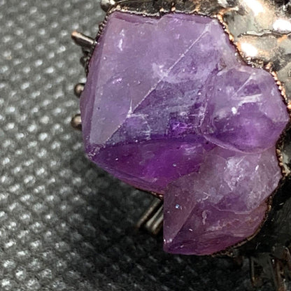 Vintage Natural Amethyst Sing, Purifying Energy, Adjustable - KarmaLucky